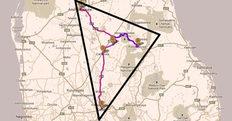 Sri Lanka Cultural Triangle Map