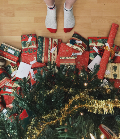Christmas gifts around the tree