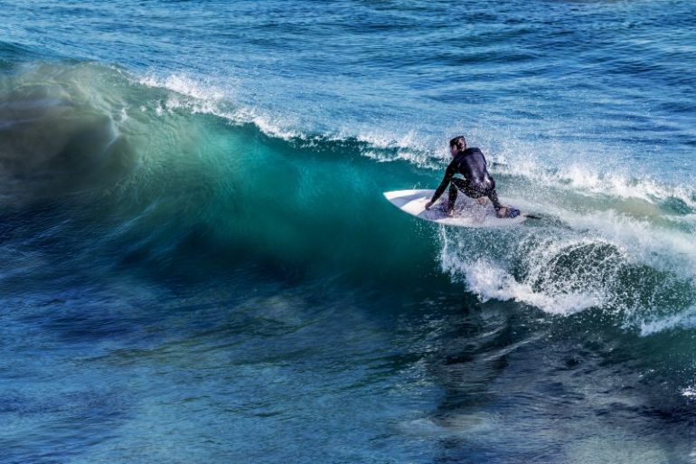 surfer on big waves